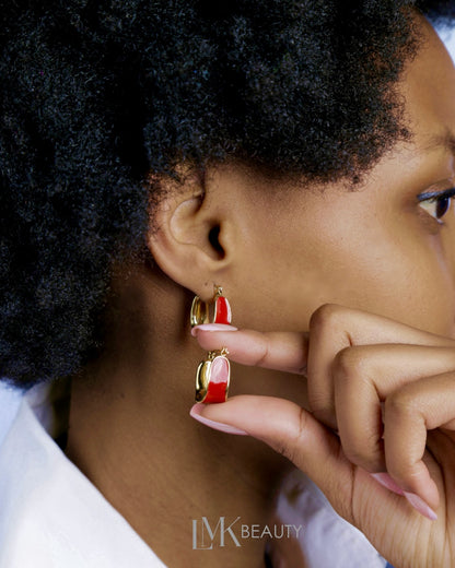 RED AND GOLD EARRINGS- PREMIUM