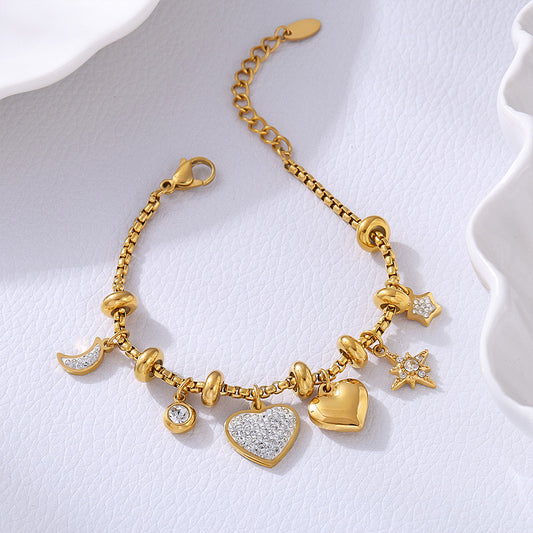 Gold Plated Charm Bracelet- premium